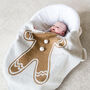 Gingerbread Soft Knit Christmas Baby Blanket, thumbnail 2 of 11
