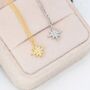 Tiny Starburst Pendant Necklace In Sterling Silver, thumbnail 6 of 12