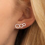 Silver Colour Triple Circle Ear Climber Earrings, thumbnail 1 of 3