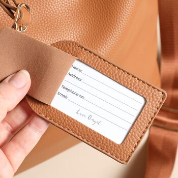 Personalised Initials Vegan Leather Weekend Holdall Bag, 7 of 7