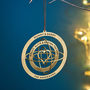 Personalised Solid Brass Globe Christmas Decoration, thumbnail 1 of 3