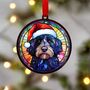 Labradoodle Black In Santa Hat Suncatcher Decoration, thumbnail 5 of 6