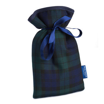 Mini Hot Water Bottle And Cover In Blackwatch Tartan, 3 of 3