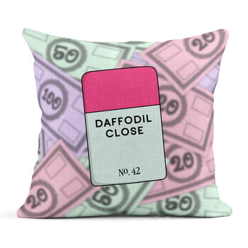 Personalised New Home Cushion 'House Address', 4 of 7