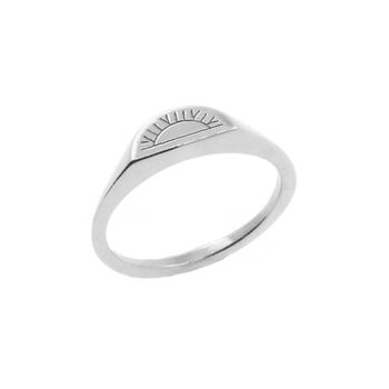 Sun Signet Ring Silver/Solid Gold, 8 of 9