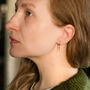 Modern Gold Hoop Earrings With Spike Charm, thumbnail 4 of 7