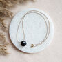 Minimalist Black Spinel Gemstone Silk Cord Necklace, thumbnail 3 of 7