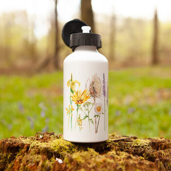 Inky Wildflower Metal Water Bottle With Personalisation, 11 of 12