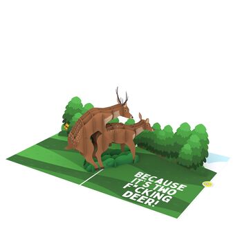 Two F*Cking Deer Funny 3D Pop Up Card Best For Dad, 8 of 8