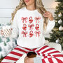 Candy Cane Bows Christmas Jumper, thumbnail 4 of 7