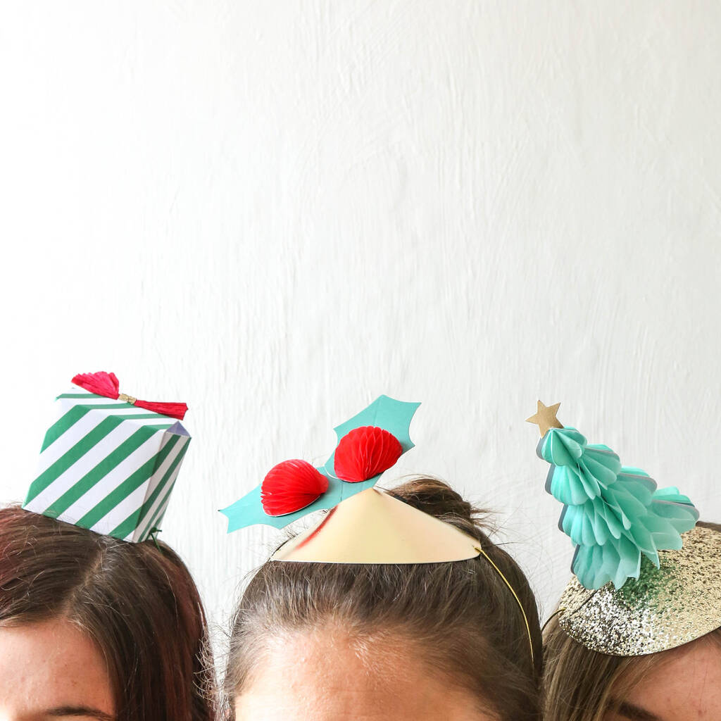 Mixed Christmas Party Hats Pack Of Six By Berylune