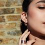 Small Huggie Hoop Textured Sterling Silver Earrings, thumbnail 5 of 10