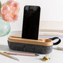 Personalised Wooden Felt Pencil Case And Phone Stand, thumbnail 5 of 5