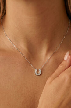 Women’s Dainty Horseshoe Pendant Necklace, 8 of 8