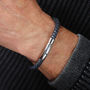 Men's Easy Clasp Leather Plait Bracelet, thumbnail 2 of 7