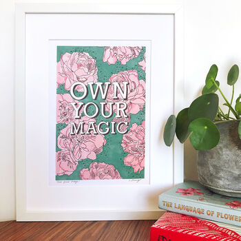 'Own Your Magic' Illustrated Typography Print, 2 of 4