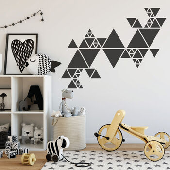 Reusable Plastic Stencil Five Pcs Triangle With Brushes, 3 of 5