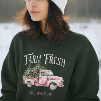 Retro Farm Fresh Christmas Tree Jumper, 2 of 2