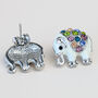 Silver Or Rose Gold Colour Elephant Stud Earrings, thumbnail 2 of 3