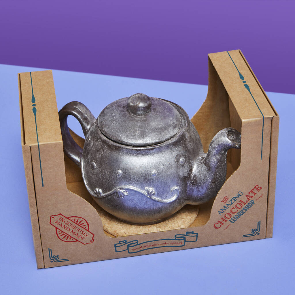 Realistic Full Size Hand Made Chocolate Teapot Gift Box, 1 of 5