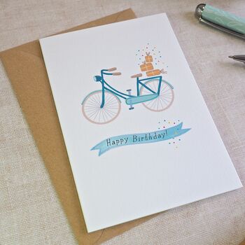 Blue Bicycle Happy Birthday Card, 2 of 6