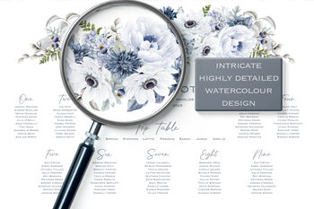 Wedding Table Plan In Winter Blue Florals, 2 of 6