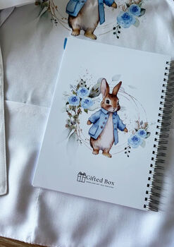 Personalised Kids Blue Bunny Baking Gift Set, 5 of 9