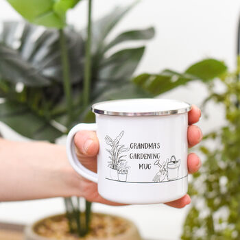 Personalised Grandma's Gardening Enamel Mug, 3 of 6