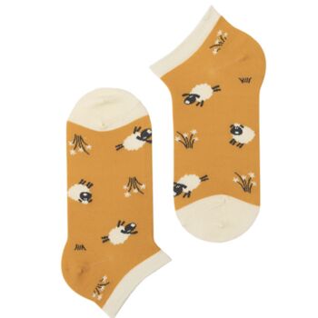 Mustard Sheep Ankle Cotton Socks, 2 of 4