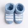 Baby Cotton Striped Booties Easy Knitting Kit, thumbnail 3 of 10