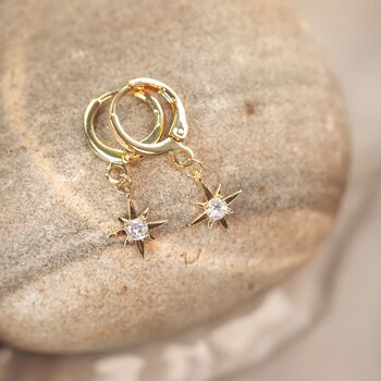 Delicate Celeste Star Charm Earrings, 3 of 5