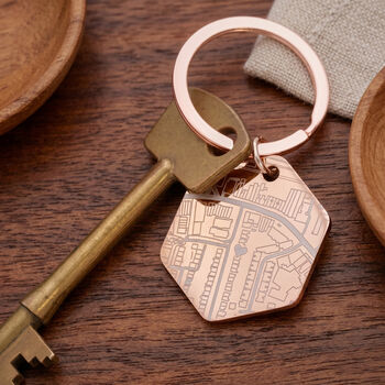 Personalised Street Map Hexagon Keyring, 4 of 12