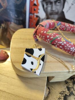Black And White Spot Kintsugi Necklace, 3 of 3