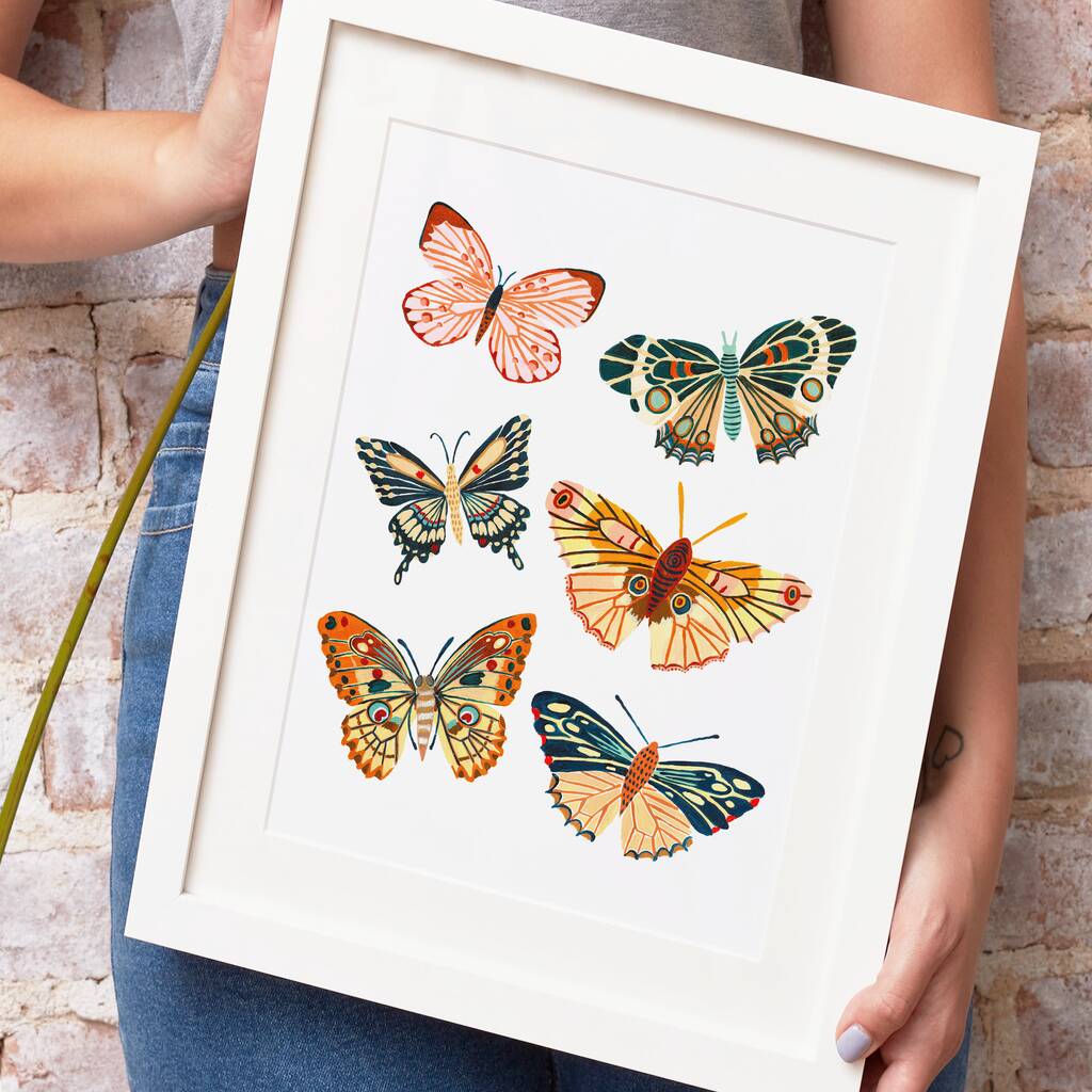 Butterfly And Moth Art Print By Amber Davenport