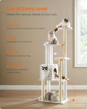 Cat Tree 165cm Modern Cat Tower Removable Furniture, 3 of 7