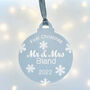 Mr And Mrs Personalised First Christmas Bauble, thumbnail 9 of 10