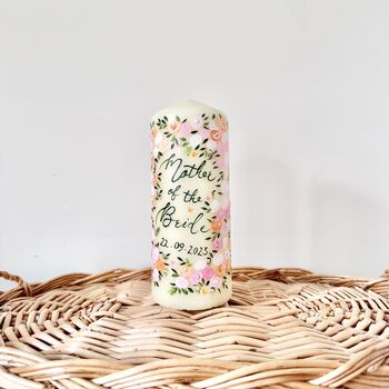 Personalised Pink And Orange Hand Painted Unity Candle, 2 of 7