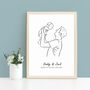 Personalised Daddy And Child Line Drawing Print, thumbnail 2 of 3