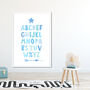Alphabet Blue Scandi Nursery Print, thumbnail 1 of 5