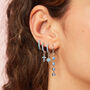 Camilla Turquoise Silver Cross Huggie Earrings, thumbnail 2 of 2