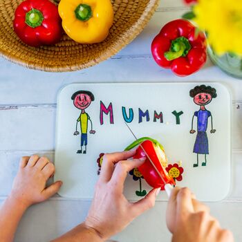 Personalised Grandma Childs Drawing Chopping Board, 7 of 8