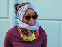 African Patchwork Organic Cotton Fleece Snood Scarf, thumbnail 1 of 9