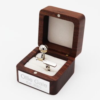 Personalised Cricket Bat And Ball Two Tone Cufflinks, 3 of 5