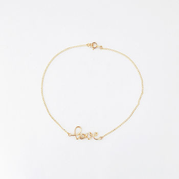 'Love' 14k Gold Filled Bracelet, 3 of 6