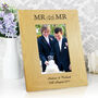 Personalised Oak Finish 6x4 Mr And Mr Photo Frame, thumbnail 1 of 2