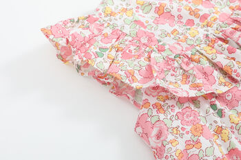 Edith Pink Floral Frill Dress, 5 of 9