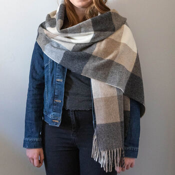 Luxury Alpaca Check And Plain 60cm Wide Scarves, 3 of 12
