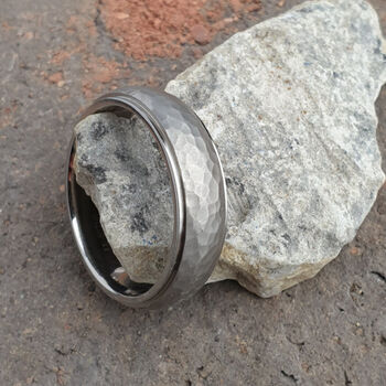Personalised Titanium Wedding Ring Brushed Texture, 6 of 10