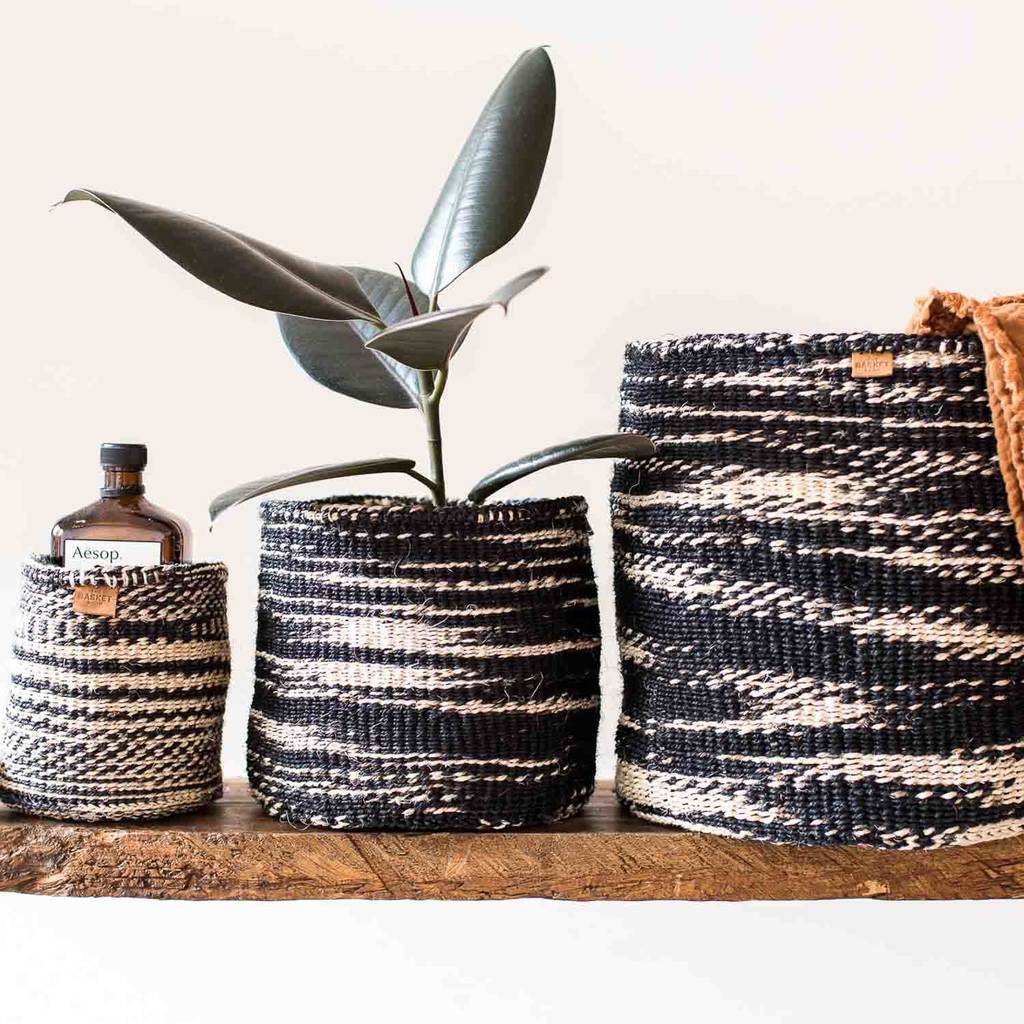 Charcoal Cloud Woven Basket By The Basket Room | notonthehighstreet.com