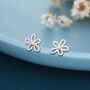 Dainty Forget Me Not Flower Stud Earrings, thumbnail 2 of 11